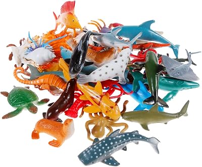Nabance Mini Sea Animals Set 38PCS Realistic Ocean Life Figures Educational Toy