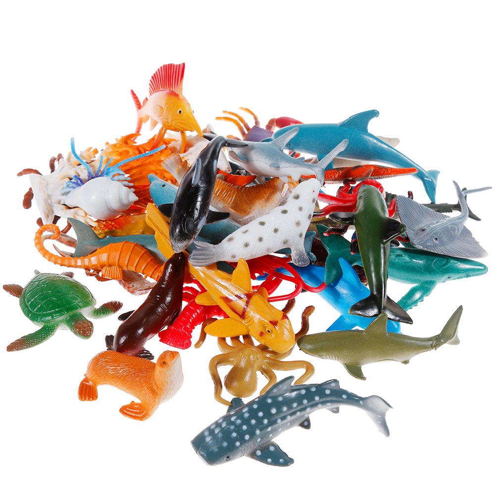 Nabance Mini Sea Animal Toys Set - 38PCS Realistic Animal Sea Life Figures - Educational & Bath Toys for Child — image 1