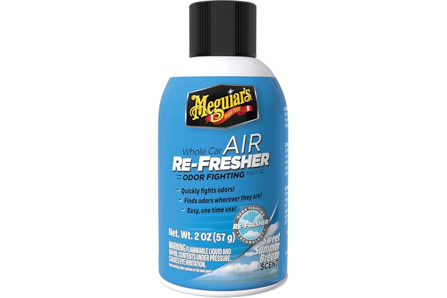 Meguiar’s Whole Car Air Refresher Odor Eliminator, Summer Breeze, 2 Oz— Car Air Freshener For Commuters, Detailers; Mist Refr