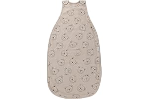 Woolino Toddler Sleeping Sack, 4 Season, Merino Wool and Organic Cotton, Baby Sleep Bag, 2-4 Years, Teddy Bear