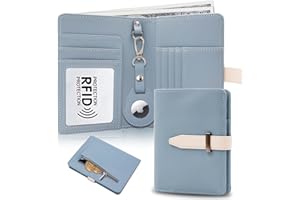 Sbrinnaliao Passport Holder with Airtag for Women/Men,Airtag Passport Wallet for Travel,Cute Passport Holder Rfid Blocking,Travel Wallet for Cards Passport Cover Case (Grey green)