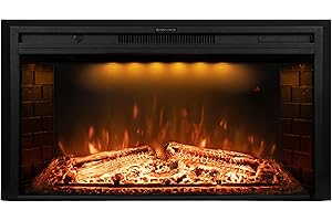 Dreamflame 43 inch Electric Fireplace, Wall Fireplace Electric with Remote Control, Realistic Log and Crackling Sound, Overheating Protection and Timer, 750/1500W Black