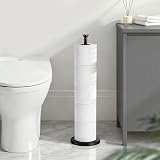 niffgaff Free-Standing Toilet Roll Holder Black Stainless Steel Modern view 7