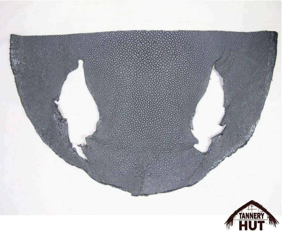 Genuine Stingray Skin Leather Hide 7" X 5" or Bigger Dark Grey Free Shipping