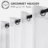 Deconovo Voile Curtains White 55 x 96 Inch 2 Panels Eyelet Semi Transparent view 5