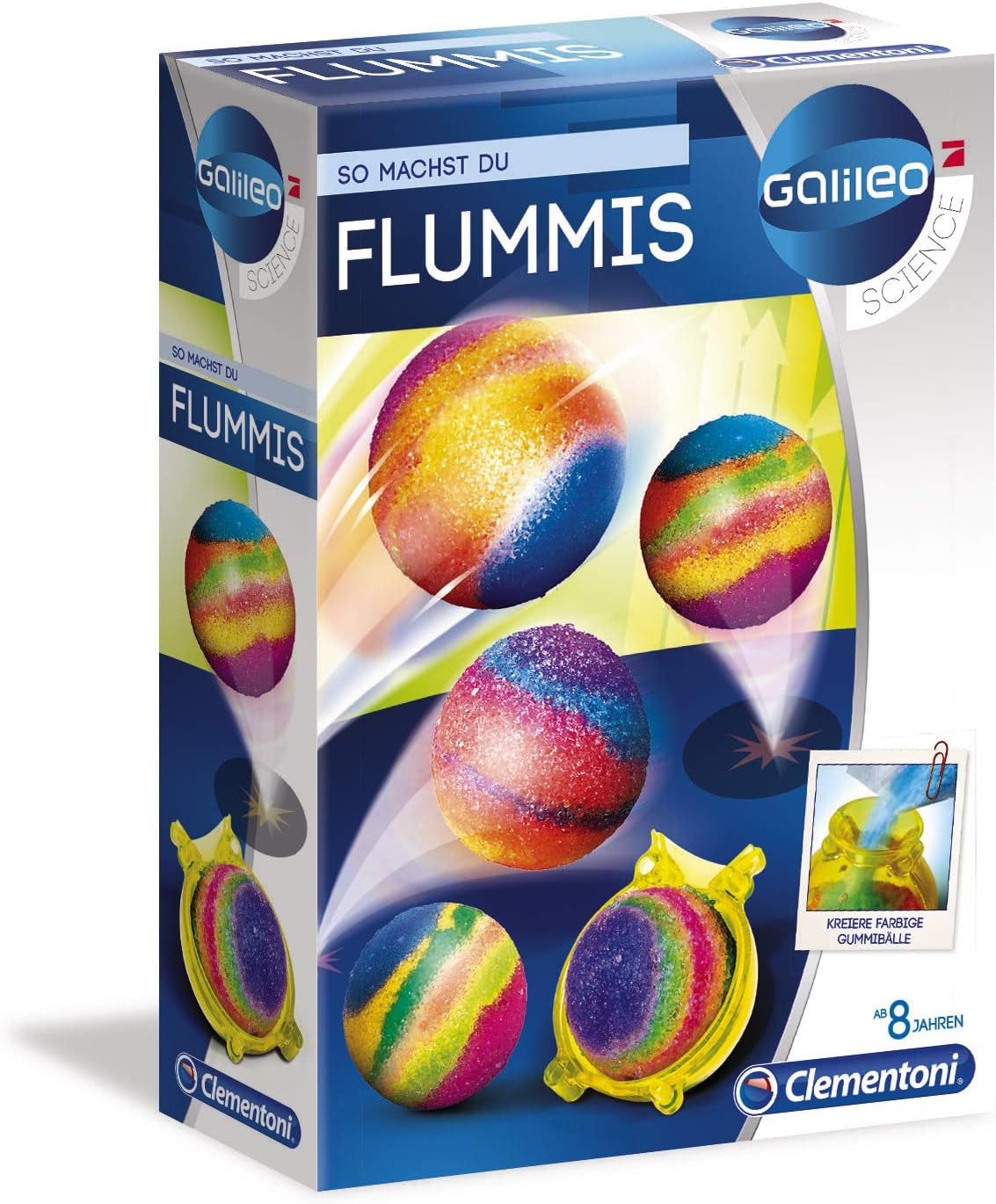 Clementoni 59118 Galileo Science Flummis Spielzeug Fur Kinder Ab 8 Jahren Herstellen Von Hupfenden Ballen Bunten Flummis Aufregendes Experimentierset Fur Kleine Forscher Amazon De Spielzeug
