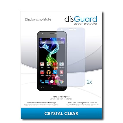 disGuard® Displayschutzfolie [Crystal Clear] kompatibel mit Archos 50c Platinum [2 Stück] Kristallklar, Transparent, Unsichtb