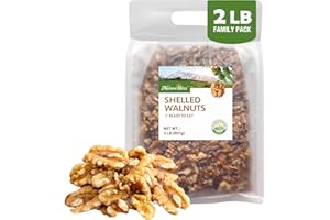 NatureBliss Premium Raw Walnut Halves & Pieces, 2LB Premium Skin-On Walnuts, 90% Whole Halves & Vacuum-Sealed for Freshness, Unsalted, Keto Vegan Healthy Snack Baking & Cooking