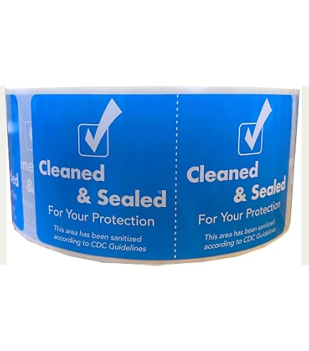 Cleaned And Sealed Tamper Seal Labels - Green 2x4 Inch Stickers, 500 Pack, Removable Adhesive, No Residue