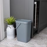 Addis 18 Litre Recycling Bin with Clip Lock Lid and Handle Light Grey view 4