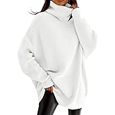 imesrun Womens Turtleneck Oversized Sweater Batwing Chunky Pullover Sweater Casual Fall Loose Knit Jumper Top