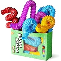 BunMo Pop Tubes Sensory Toys, Fine Motor Skills Toddler Toys, Fidget Toys for Sensory Kids and Learning Toys
