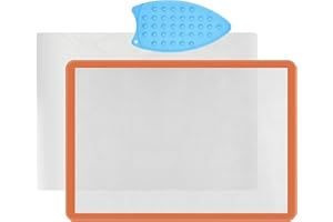 YCWEI YCWEI Applique Fusing Mat,17" x 24"Applique Pressing Sheet with See-Through Design for Arts Crafts Creation,Silicone Mat for Applique,Including Bonus Teflon Coated Pressing Sheet and Silicone Iron Rest Pad