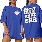 Baseball Shirts Baseball Aunt T-Shirt Women Game Day Shirts in My Baseball Aunt Era Graphic Tee Baseball Fan Short Sleeve Top