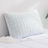 Ankwos Shredded Memory Foam Cooling Soft Bamboo Viscose Pillow Queen Size, Adjustable Hypoallergenic Hotel Quality Bed Pillow for Stomach, Back and Side Sleeper, Oeko-TEX Certified