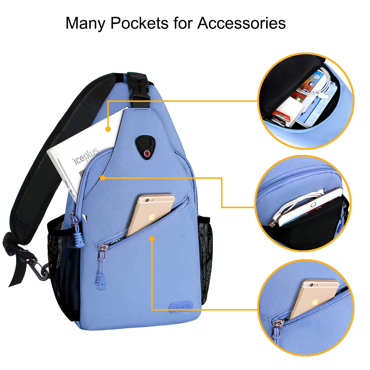 MOSISO Sling Backpack, Multipurpose Crossbody Shoulder Bag Travel Hiking Daypack BSA Soar