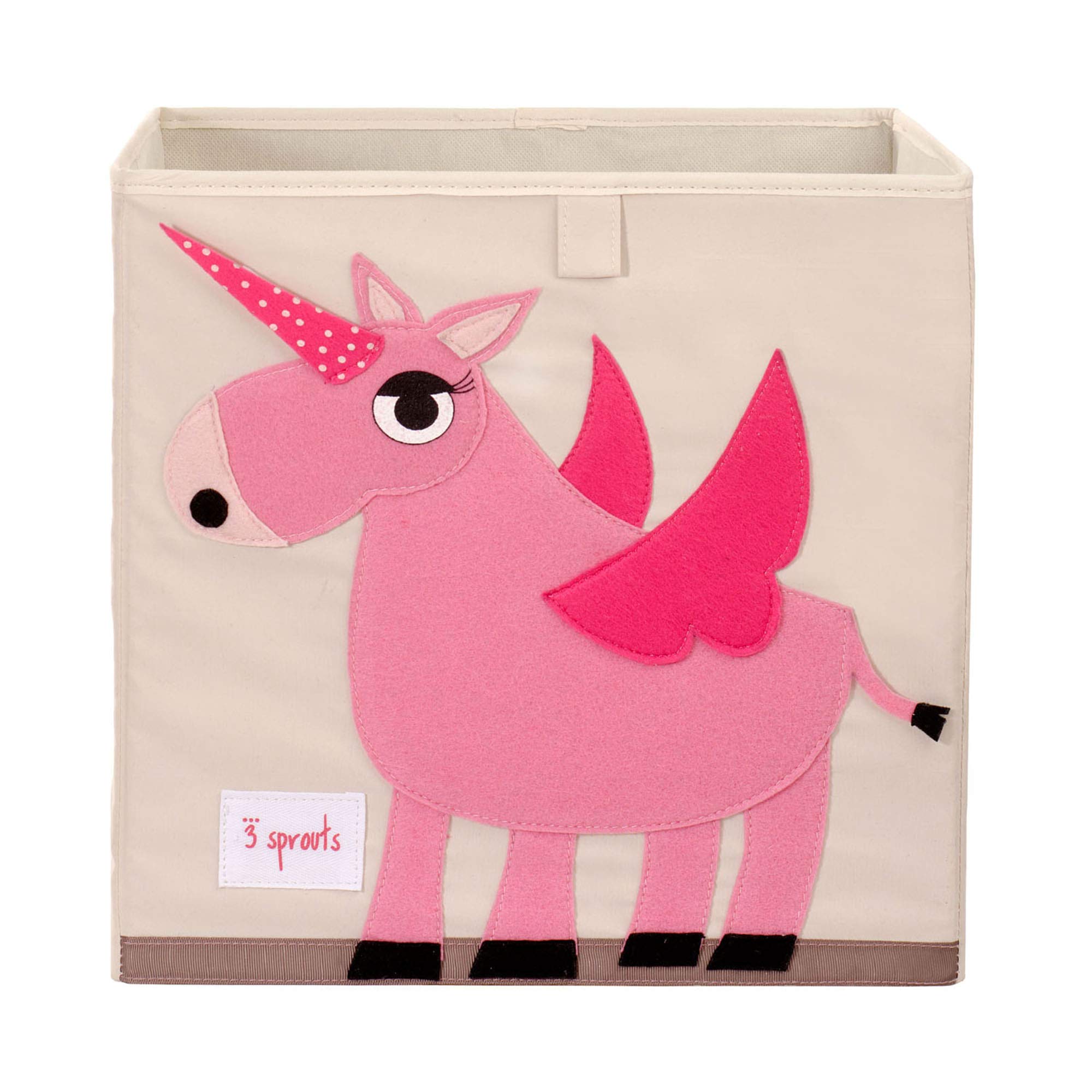 3 Sprouts Pink Unicorn Cube Organizer Container Storage Box for Kids & Toddlers