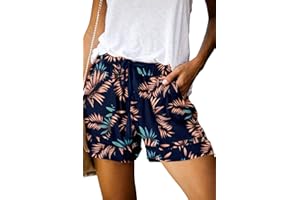 ONLYSHE Womens Casual Drawstring Shorts Summer Elastic Waist Shorts Pocketed Pants