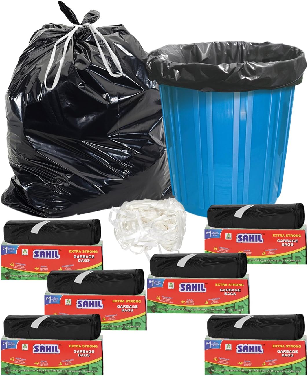 SAHIL Tie String Biodegradable Garbage Bags Size: 17x19(in) 15 Litres - 180 bags