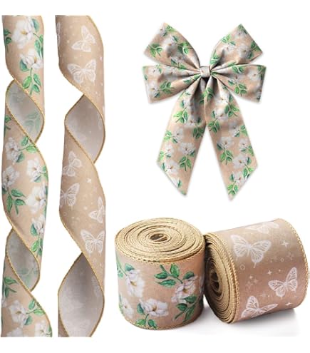sunflower ribbon品 Amazon.com: Mlurcu Sunflower Ribbon - 6 Rolls, 40 Yards