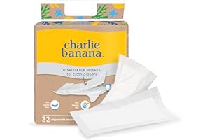 Charlie Banana Absorbent Disposable Inserts for Cloth Diapers, Hybrid Cloth Diaper System, 32 Count Pack