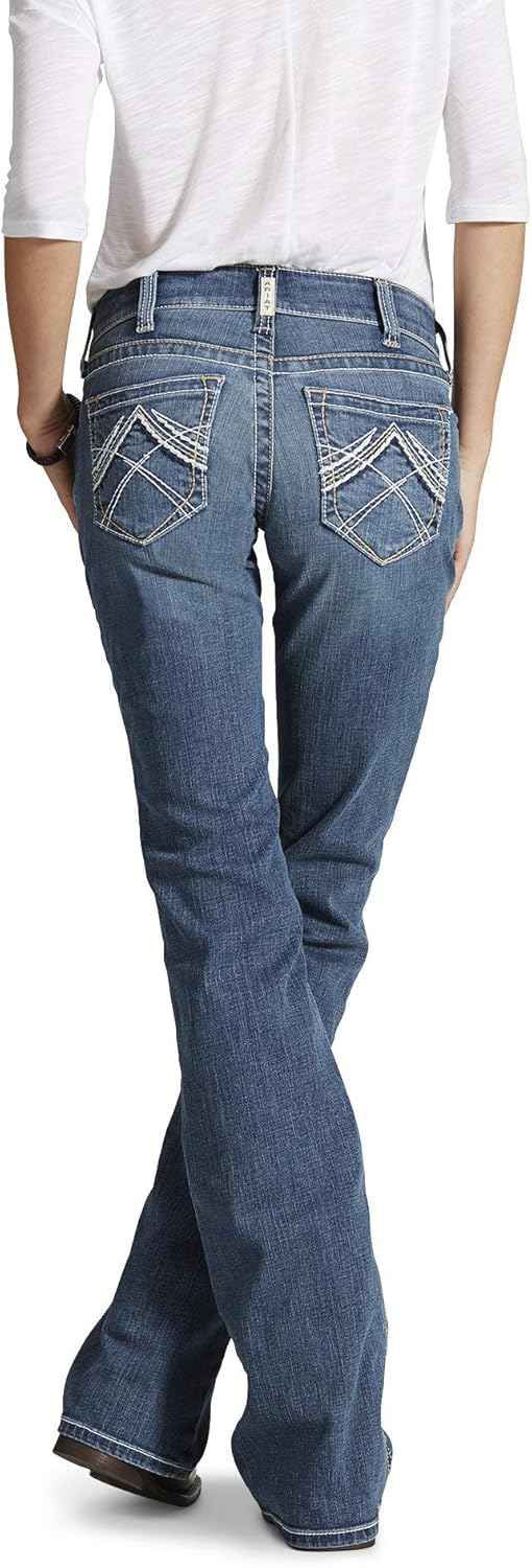 ARIAT Women's R.e.a.l. Mid Rise Boot Cut Jeans at  Women's Jeans store