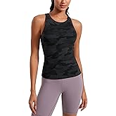 CRZ YOGA Butterluxe Workout Tank Tops for Women - Racerback Padded High Neck Yoga Athletic Shirt with Built in Bra