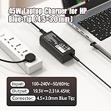 VUOHOEG 45W Laptop Charger for HP Pavilion Elitebook ProBook Stream Envy view 2