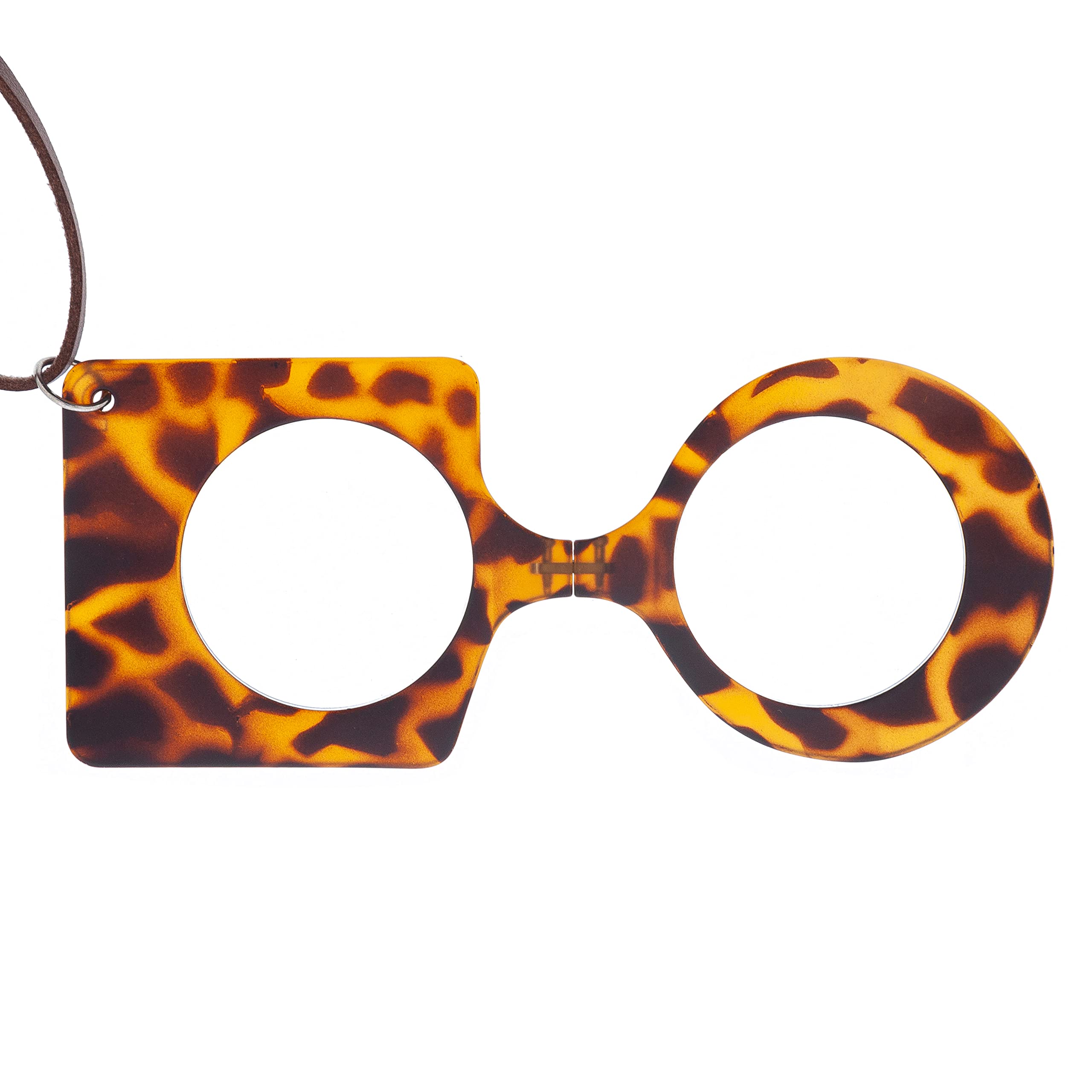 CherryDIDINSKY Reading Glasses or Magnifying Glass. Increase Pendant with Chain. Binocular without Sideburns for Men and Women. Havana Brown +2.0 - MUSA SQUARE