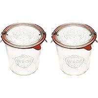 Weck Canning Jars 742 - Weck Mold Jars made of Transparent Glass - Eco-Friendly Canning Jar - Storage for Food, Yogurt with A