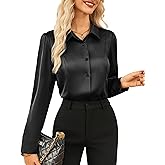 GRACE KARIN Satin Blouses for Women, Long Sleeve Business Shirt, Work Dressy Casual Tops, Professional Office Outfit