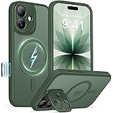 GolbinBox for iPhone 17 Case with Stand,Compatible with MagSafe,[Camera Control][Military Drop Protection] Shockproof Slim Translucent Matte Phone Cover for iPhone 17 6.3", Green