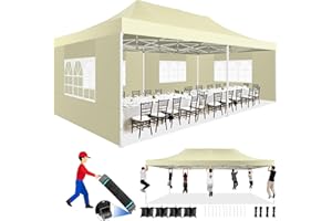 TOOLUCK 13x26 Pop up Tent Heavy Duty Canopy with 6 Sidewalls, All Season 550D Oxford Fabric UPF 50+ Wind Waterproof, Upgrade Commercial Stable Outdoor Large Tent for Party, Wedding, Patio