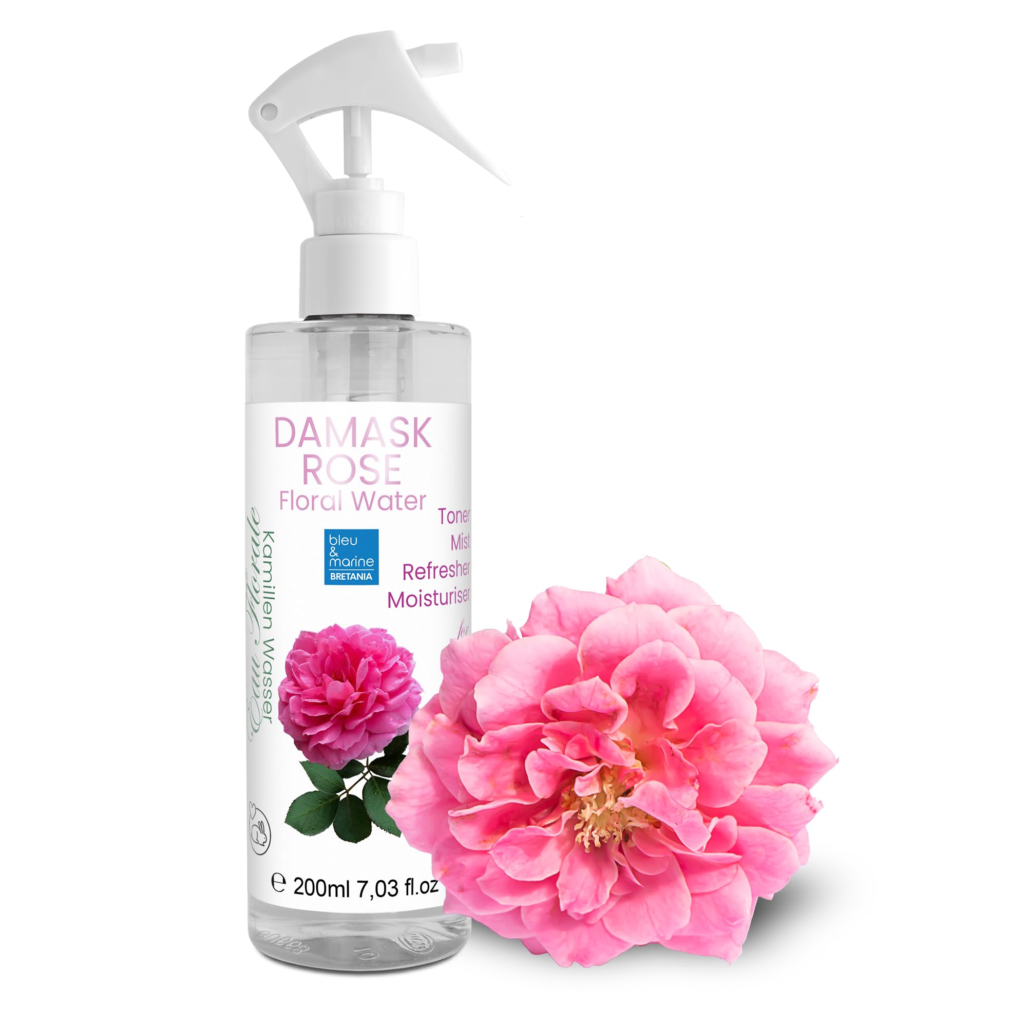 Rose Floral Water | 200ml Atomiser | Multipurpose Skin and Hair Treatment | Calming and Relaxing, Suitable for All Skin Types, Organically Raised Bulgarian Rose