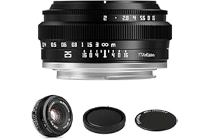 TTARTISAN 25mm F2 Wide-Angle APS-C Camera Lens Large Aperture Manual Fixed Compatible with Fuji X-Mount Cameras X-A2 X-A3 X-A