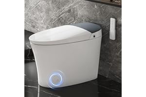 HAWKROWN Smart Toilet with Bidet Built in, Built in Tank with Powerful Flush, Auto Open/Close Lid, Foot Sensor Operation, Intelligent Induction Heat Seat, Smart Bidet Toilet with Instant Warm Water