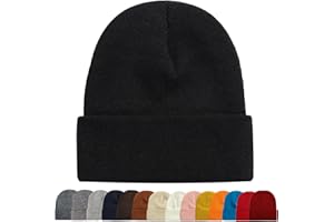 ZOORON 1&2 Packs Beanie for Men Women Men's Beanie Hat Acrylic Knit Cuff Beanie Cap Slouchy Knit Skull Cap Warm Winter hat