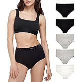 Iausie Womens Organic Cotton High Waisted Underwear for Women Ladies Soft Breathable Panties Comfort Briefs 5 Pack
