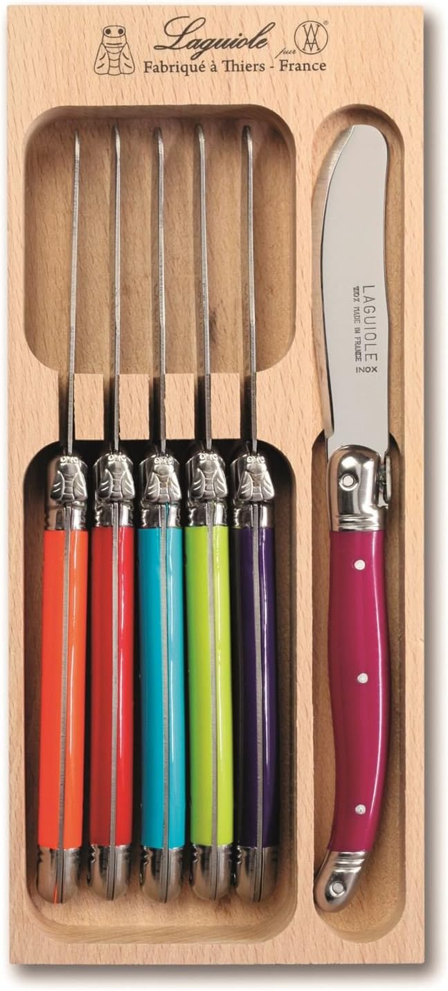 Laguiole 6pc Butter Knife Set In Tray (Wild Flowers) Amazon.co.uk