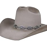 Antiqued Oval Concho Hat Band Adjustable Metal Chain Hat Band for Cowboy Hats Silver Western Style Accessory for Straw Wool or Felt Hats Classic Design