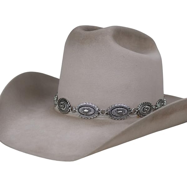 Antiqued Oval Concho Hat Band Adjustable Metal Chain Hat  display picture 2