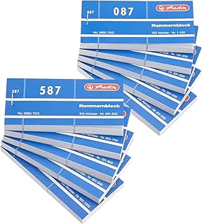 Herlitz Nummernblöcke 1-1000/892703 105x50 mm sortiert Inh.1x10Stück