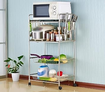 GRY Estantes de cocina de acero inoxidable 304 Horno microondas ...