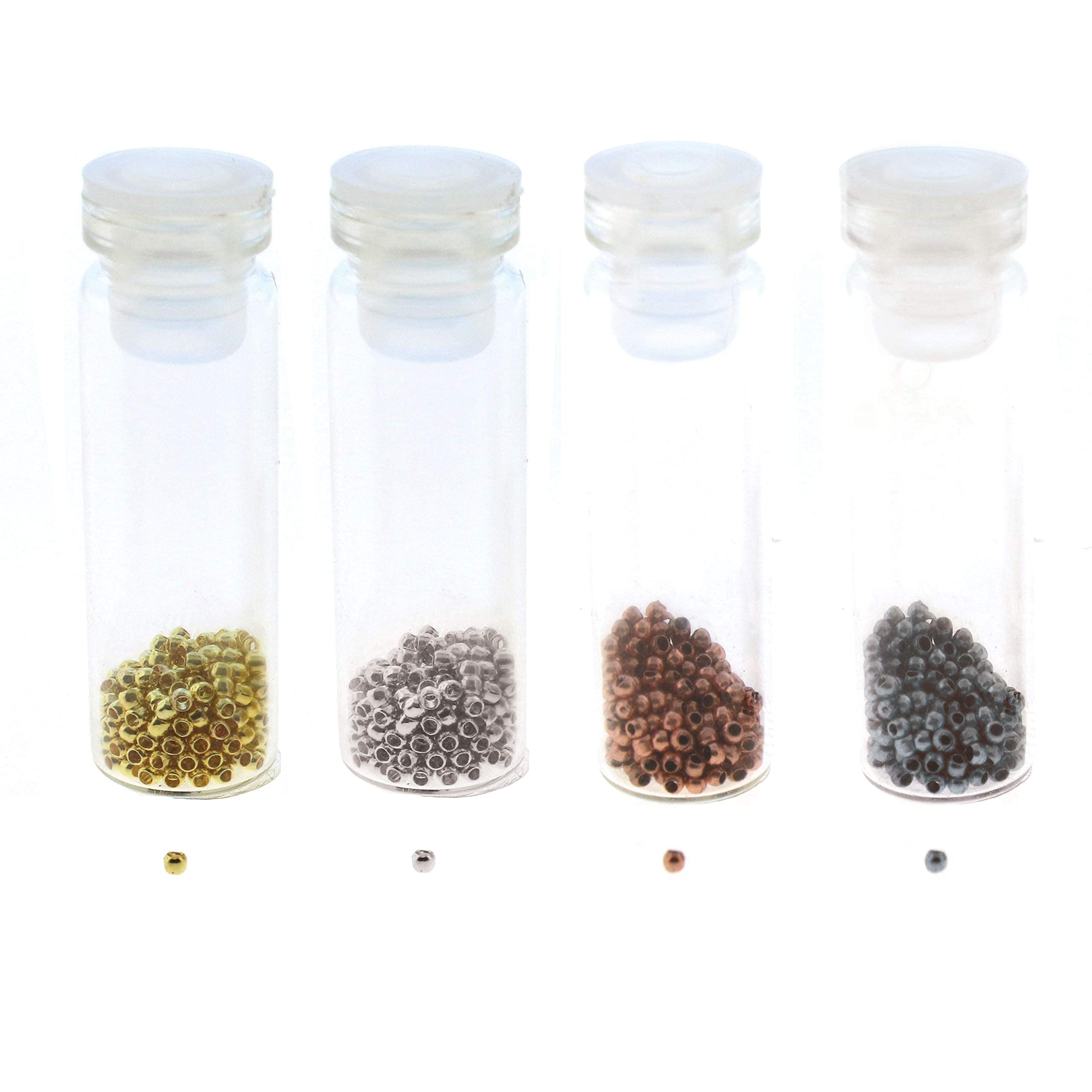 Basic Elements 1.3mm Crimp Bead Assortment 600pcs