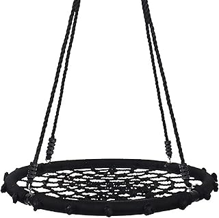 Yorbay Nestschaukel Tellerschaukel für Kinder und Erwachsene (100cm, Schwarz)