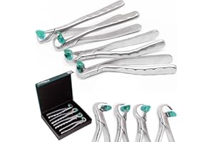 NYGEARZ Dental Extraction Forceps Molar Atraumatic Tooth Extraction Kit Dental Instruments Standard Series Dentistry Handpiece Set of 4 Pieces with Free Bumpers (Standard Series)