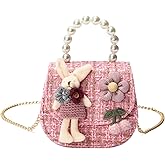 JTao-tec Girls Princess Purses Cute Bunny Toddler Crossbody Bag Handbag with Pearl Handle Shoulder Chain Bag