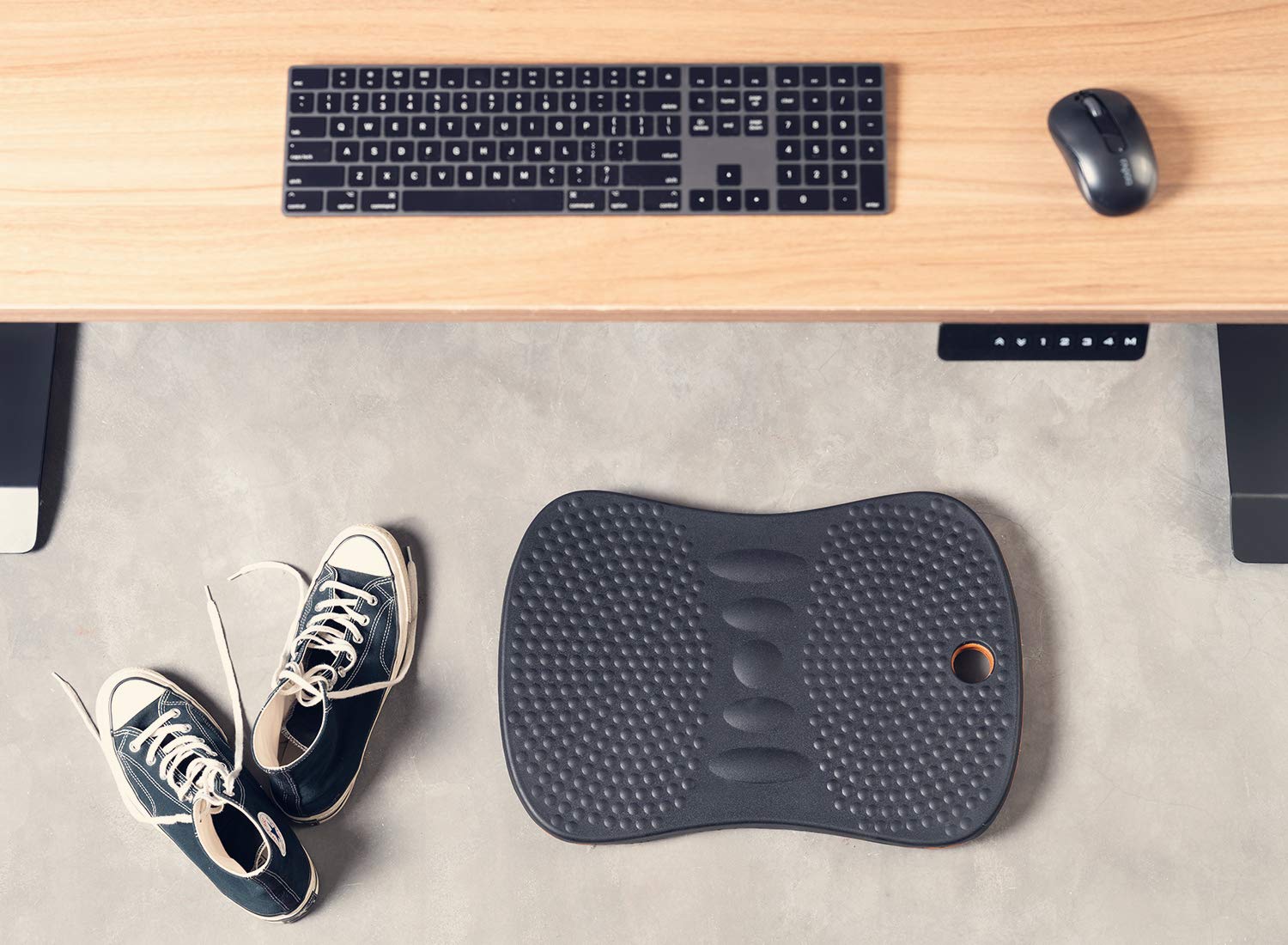 FEZIBO Standing Desk Anti Fatigue Mat Wooden Wobble Balance Board Stability Rocker with Ergonomic Design Comfort Floor Mat