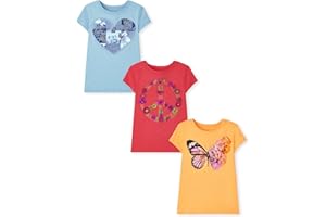 The Children's Place Girls Unicorns,Butterfly Short Sleeve Graphic T-Shirts,3 Pack