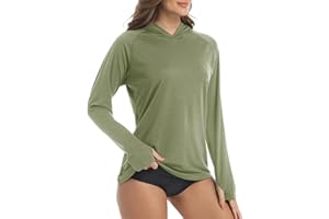 KEFITEVD Womens UPF 50+ Sun Hoodie Shirt Long Sleeve Fishing Hiking Hooded UV Shirts Lightweight Quick Dry Tops